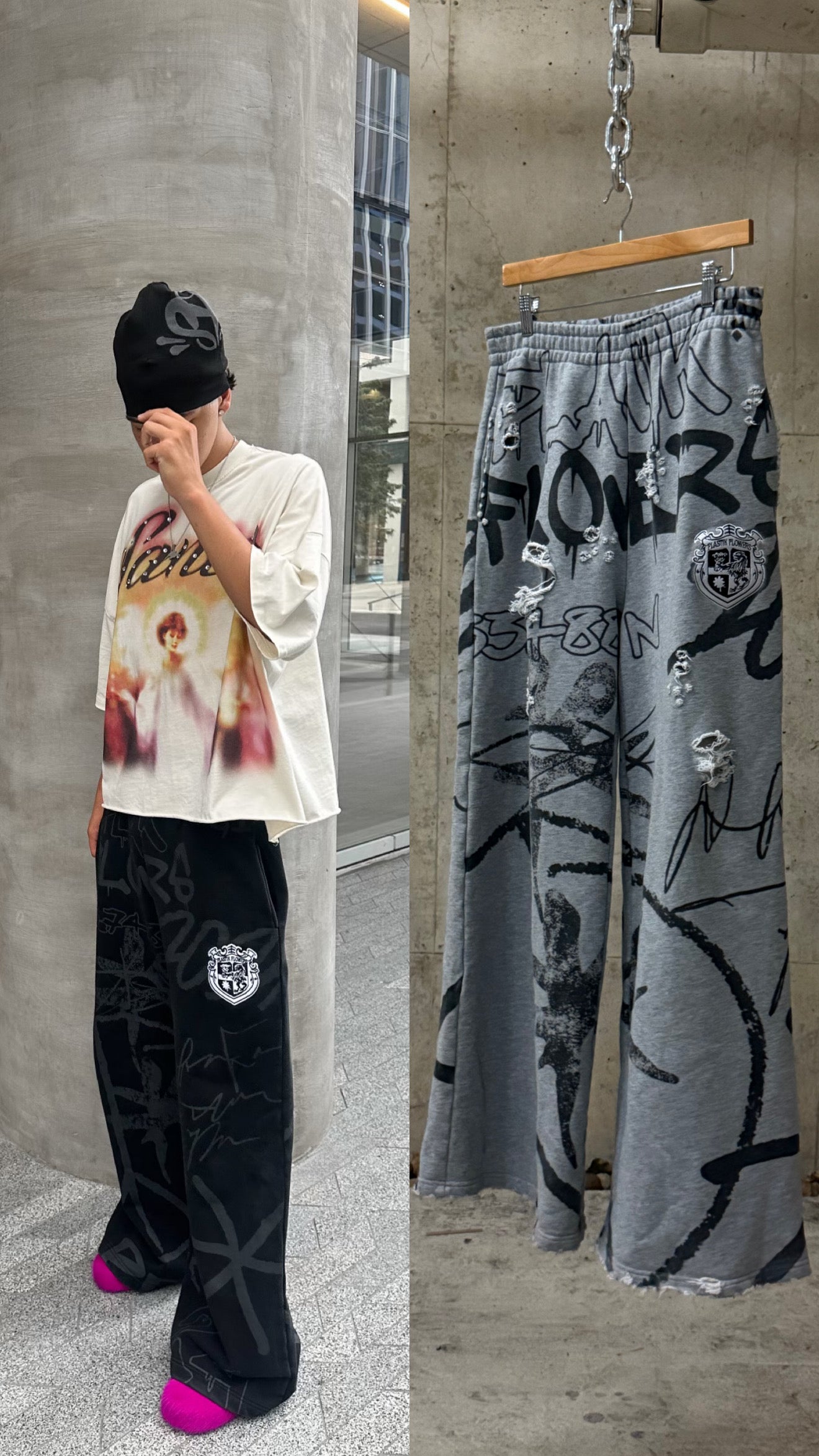 BLACK / GREY VANDALISM SWEATPANTS